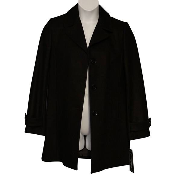 Forecaster of Boston Wool Blend Black Mid Length Winter Coat Women’s Size 10 NWT - Picture 2 of 9